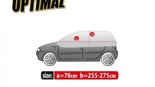 Semi prelata auto Winter Optimal S-M hatchback pentru protectie inghet si soare, l=255-275cm, h=70cm