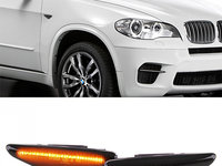 Semnale aripa BMW X5 E70 X6 E71 E72 X3 F25 Negru Fumuriu LED Dynamic