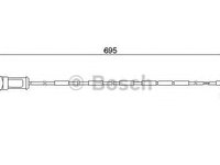 Senzor de avertizare,uzura placute de frana OPEL ASTRA F (56_, 57_), OPEL ASTRA F Cabriolet (53_B), OPEL ASTRA F hatchback (53_, 54_, 58_, 59_) - BOSC