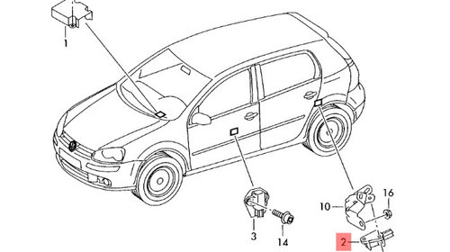 Senzor impact airbag ​Volkswagen Golf 6 (AJ5) Variant 2010 1.6 TDI 1K0909606D