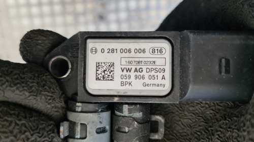 Senzor presiune diferentiala gaze evacuare Audi A4 B8 2.0 TDI CAG: 059906051A [Fabr 2008-2015]