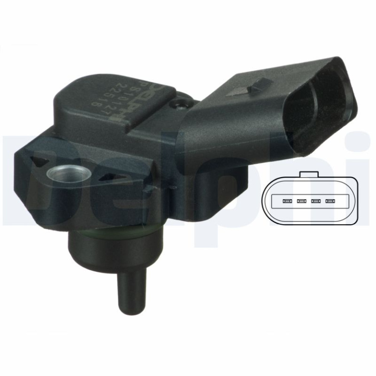 Senzor, presiune galerie admisie (PS10127 DELPHI) AUDI,FORD,SEAT,SKODA,VW A2|A3, A3 / S3|A4|A4, A4 / S4|A6, A6 / S6|ALHAMBRA|AROSA|BEETLE, NEW BEETLE|BORA, JETTA IV|CADDY|CADDY, PANEL, VAN|CALIFORNIA|