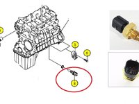 Senzor temperatura motor pentru Ssangyong / 4 pini