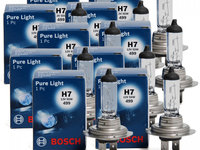 Set 10 Buc Bec Bosch H7 12V 55W Pure Light 1 987 302 777