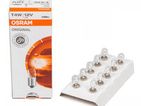 Set 10 Buc Bec Osram T4W 12V 4W BA9S Original 3893