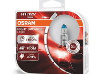 SET 2 BECURI 12V H1 55 W NIGHT BREAKER LASER NextGen +150% OSRAM