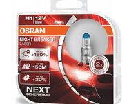 SET 2 BECURI 12V H1 55 W NIGHT BREAKER LASER NextGen +150% OSRAM