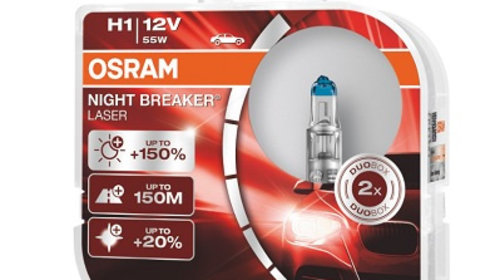 Set 2 Becuri 12v H1 55 W Night Breaker Laser 