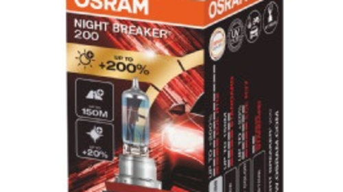 Set 2 Becuri 12v H11 55 W Night Breaker +200%