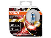 SET 2 BECURI 12V H4 60/55 W NIGHT BREAKER +200% OSRAM