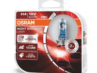 SET 2 BECURI 12V H4 60/55 W NIGHT BREAKER LASER NextGen +150% OSRAM 64193NL-HCB OSRAM