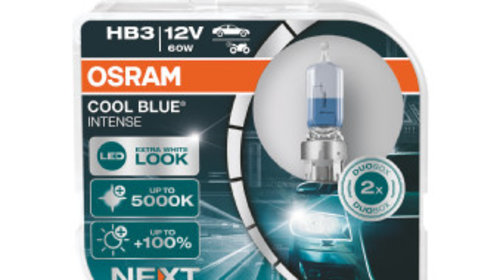 Set 2 becuri 12v hb3 60 w cool blue intense nextgen osram 25149
