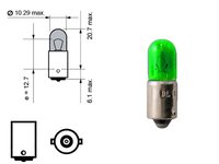 Set 2 becuri auto BestAutoVest 12V 4W Ba9s T8.5 , verde , bord si pozitie