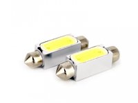 Set 2 becuri auto Carguard cu LED COB 12V 41mm 3W C5W alb sofit