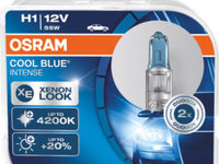 Set 2 becuri auto cu halogen Osram H1 12V 55W P14 5s Cool Blue Intense 4200K