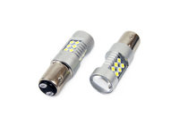 Set 2 becuri auto cu LED AMIO 12-24V, BA15D P21W-5W, 24 SMD 3030