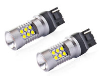 Set 2 becuri auto cu LED AMIO 12-24V, T20 W21W, 24 SMD 3030