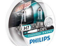 Set 2 Becuri auto far halogen Philips H7 X-treme Vision, +150%, 12V, 55W 00569428