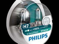 Set 2 Becuri auto far halogen Philips H7 Xtreme Vision, +130%, 12V, 55W