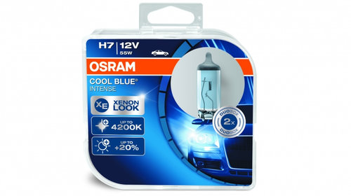 Set 2 Becuri Auto Halogen compatibil cu far Osram Cool Blue Intense 64210CBI H7 12V 55W