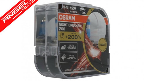 Set 2 Becuri Auto Halogen Osram Night Breaker Laser 200 H7 12V 55W