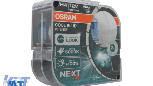 Set 2 Becuri Auto-Moto Halogen NEXT GEN Osram Cool Blue Intense H4 64193CBN-HCB 12V