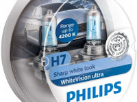 Set 2 Becuri auto Philips H7 White Vision Ultra 4200K 12V 55W