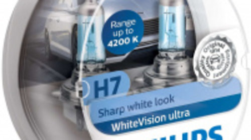 Set 2 Becuri auto Philips H7 White Vision Ult