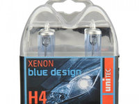 Set 2 Becuri Auto Xenon Blue Silver H4 Unitec 77773