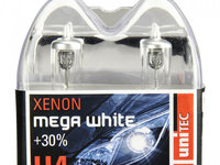 Set 2 Becuri Auto Xenon Mega White H4 Unitec 77780