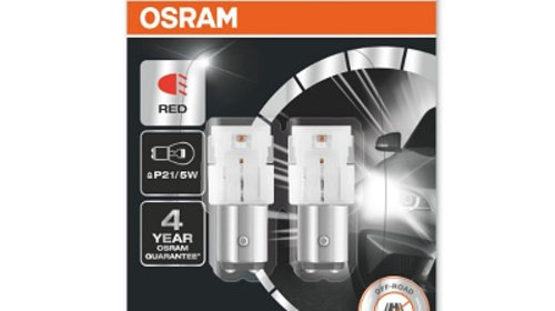 Set 2 Becuri Auxiliare Cu Led 12v (p21/5w) Red Bli Osram Ams-osram 7528DRP-02B