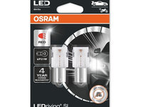 SET 2 BECURI AUXILIARE CU LED 12V (P21W) RED BLI OSRAM