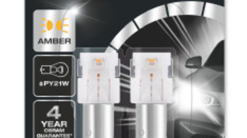 SET 2 BECURI AUXILIARE CU LED 12V (PY21W) AMBER BLI OSRAM