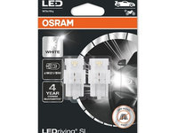 SET 2 BECURI AUXILIARE CU LED 12V (W21/5W) WHITE 6000K BLI OSRAM