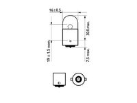 Set 2 becuri auxiliare r10w 12v (blister) vision philips UNIVERSAL Universal #6 12814B2