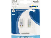 SET 2 BECURI CU LED T10 6000K 12V (W5W) W2.1X9.5D (blister) NARVA