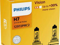 Set 2 Becuri Far H7 55w 12v Vision Philips 12972PRC2