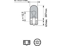 SET 2 BECURI FARA SOCLU W5W 12V (blister) WHITE VISION ULTRA PHILIPS