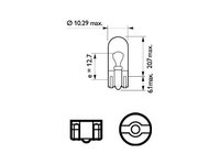 Set 2 becuri fara soclu w5w 12v philips UNIVERSAL Universal #6 12961B2