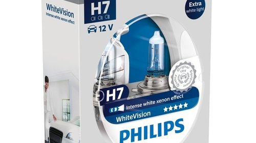 Set 2 becuri h7 12v 55w Philips white vision 
