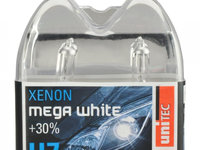 Set 2 Becuri Halogen Xenon Mega White +30% H7 12V 55W Unitec 77781