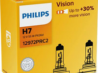 Set 2 becuri incandescente PHILIPS Vision H7 12V 12972PRC2