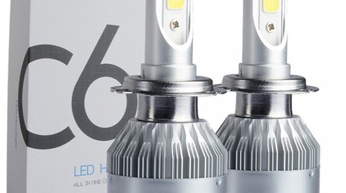 Set 2 becuri LED Auto, model C6, soclu H11, 6