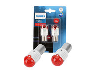 SET 2 BECURI LED EXTERIOR 12V P21 RED BA15S ULTINON PRO3000 SI PHILIPS