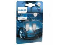 SET 2 BECURI LED EXTERIOR 12V T10 W21x9.5D ULTINON PRO3000 SI PHILIPS 11961U30CWB2 PHILIPS