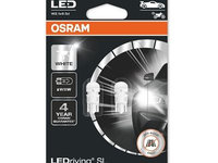 Set 2 becuri LED lumina alba pentru pozitie soclu W5W, OSRAM 2825DWP-02B