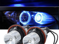 Set 2 Becuri Led Marker Angel Eyes Bmw E39 E60 E61 E39 E63 E64 E65 E66 E83 X5, Albastru KRU165