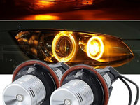 Set 2 Becuri Led Marker Angel Eyes Bmw E39 E60 E61 E39 E63 E64 E65 E66 E83 X5, Galben KRU164