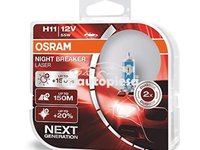 Set 2 becuri Osram H11 Night Breaker Laser Next Gen (+150% lumina) 12V 55W 64211NL-HCB piesa NOUA