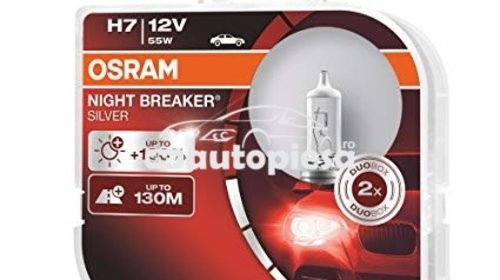 Set 2 becuri Osram H7 Night Breaker Silver (+